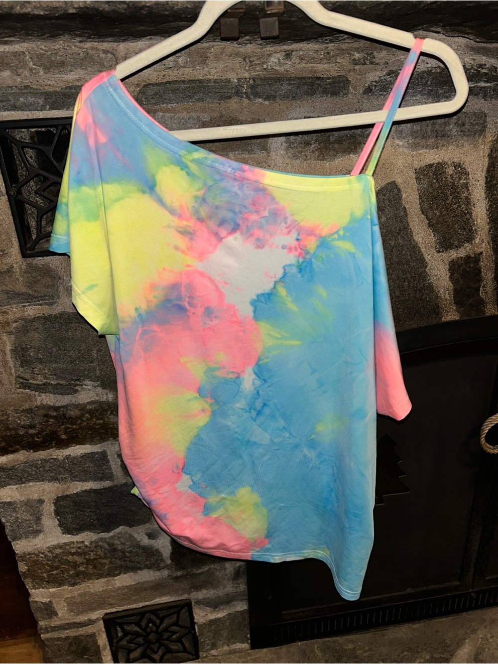 Pastel Tie-Dye Cold shoulder Top